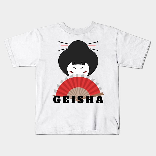 Geisha T-Shirt Kids T-Shirt by Melchi